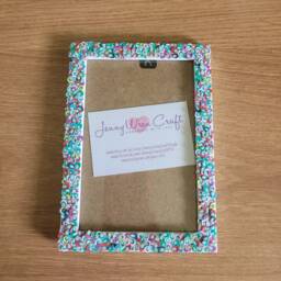 Colourful Feather Fimo Slices Photo Frame 4 X 6 Inches - thumbnail 3