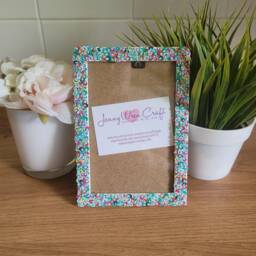 Colourful Feather Fimo Slices Photo Frame 4 X 6 Inches - thumbnail 1