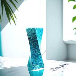 Elegant Twisted Teal & Gold Large Glass Vase For Flowers - thumbnail 3