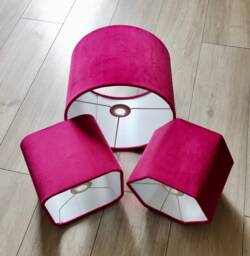 New Hq Modern Fuchsia Pinsoft Velvet Table & Ceiling Lamp Shade Pendant Multi Sizes & Drum, Hexagon, Rounded Square, Tapered - thumbnail 1