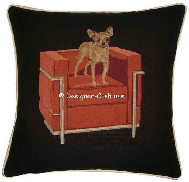 Chihuahua in Red Cube Chair Tapestry Cushion Cover Sham - image 1