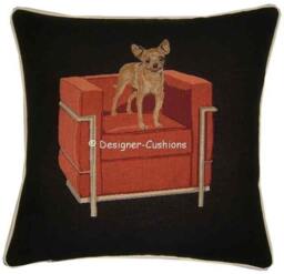 Chihuahua in Red Cube Chair Tapestry Cushion Cover Sham - thumbnail 1