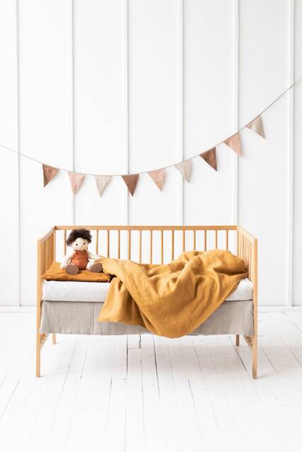 Linen Baby Bedding. Duvet Cover & Pillow Case. Bedding Gift For Girl, Boy, Newborn. Room Set - image 1