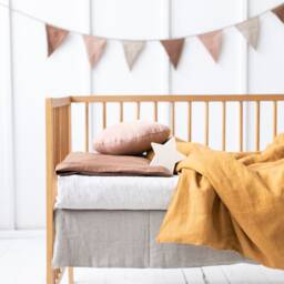 Linen Baby Bedding. Duvet Cover & Pillow Case. Bedding Gift For Girl, Boy, Newborn. Room Set - thumbnail 3