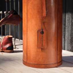 Leather Umbrella Stand Large - Tan Or Brown Entrance Hall Furniture 3rd Wedding Anniversary Home & Office 50Th Birthday Present - thumbnail 4