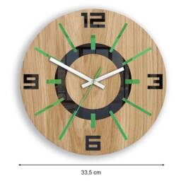 Large Wall Clock Green-Black With A Silent Mechanism Alladynwood 33, 5cm/13, 19 - thumbnail 4