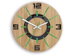 Large Wall Clock Green-Black With A Silent Mechanism Alladynwood 33, 5cm/13, 19