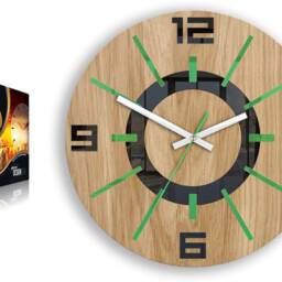 Large Wall Clock Green-Black With A Silent Mechanism Alladynwood 33, 5cm/13, 19 - thumbnail 3