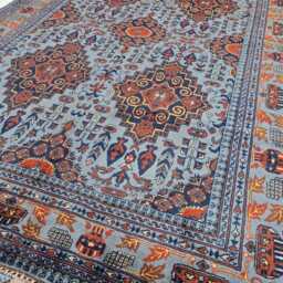 Modern Afghan Rug - 5??7 Ft Geometric Wool Carpet Home Decor - thumbnail 3