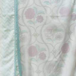 Soft Cotton Dohar - Pink & Mint Green Fine Cotton Blanket/Bedspread/Lightweight Blanket/King Size/Block Printed Blanket