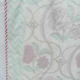 Soft Cotton Dohar - Pink & Mint Green Fine Cotton Blanket/Bedspread/Lightweight Blanket/King Size/Block Printed Blanket - thumbnail 2