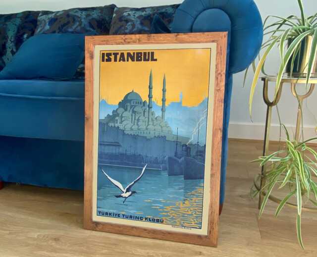 Istanbul Poster Vintage Turkey Bosphorus Travel Poster - image 1