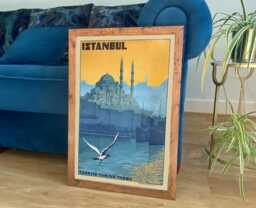 Istanbul Poster Vintage Turkey Bosphorus Travel Poster - thumbnail 1