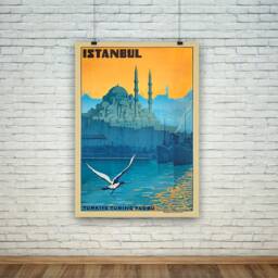Istanbul Poster Vintage Turkey Bosphorus Travel Poster - thumbnail 2