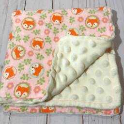 Lovey Blanket, Fox Flannel Minky Blanket For Girl, Security Lovey Baby - thumbnail 2