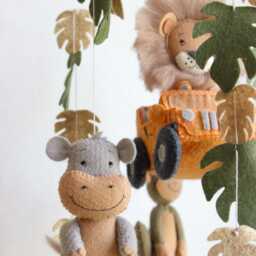 Safari Baby Mobile, Safari Animal Jungle Girafi Nursery Decor - thumbnail 2