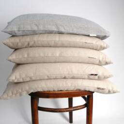 Medium Size Grey Linen Buckwheat Pillow Neck Pillows 16'x20'/40x50cm Zero Waste Ortopedic Buckwheat - thumbnail 4