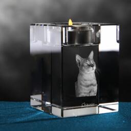 Chausie, Crystal Candlestick With Cat, Souvenir, Decoration, Limited Edition, Collection - thumbnail 3