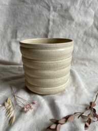 Cream Bubble Ceramic Planter, Handmade Glazed Pot, Cream Plant Large Vessel, Unique British Gift, Handcrafted Pots - thumbnail 1