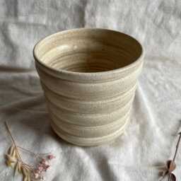 Cream Bubble Ceramic Planter, Handmade Glazed Pot, Cream Plant Large Vessel, Unique British Gift, Handcrafted Pots - thumbnail 3