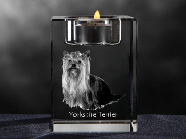 Yorkshire Terrier, Crystal Candlestick With Dog, Souvenir, Decoration, Limited Edition, Collection - image 1