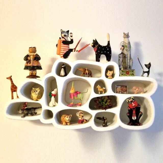 Concrete Effect Curiosities Shelf, Oddities Display, Wall Shrine, Wall Altar, Curiosity Niche, Collections Shelf, Hanging Wall Art, Curio Dsiplay - image 1