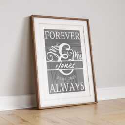 Personalised Wedding Date Print Minimalist Anniversary Wall Art - thumbnail 1