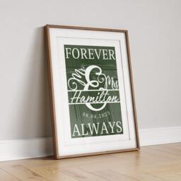 Personalised Wedding Date Print Minimalist Anniversary Wall Art - thumbnail 3