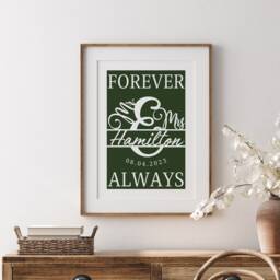 Personalised Wedding Date Print Minimalist Anniversary Wall Art - thumbnail 2
