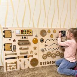 Sensory Large Busy Board-Wall Panel Led Light 120x70 cm-Montessori Playroom Board For Toddlers-Activity Fix - thumbnail 2