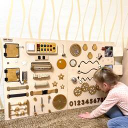 Sensory Large Busy Board-Wall Panel Led Light 120x70 cm-Montessori Playroom Board For Toddlers-Activity Fix - thumbnail 1