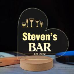 Personalised Home Bar Led Desk Table Lamp Night Light Pub Sign Custom Gifts For Valentine Birthday House Warming 7 Colours Flashing - thumbnail 2