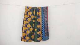 Vintage Kantha Quilt Handmade Bohemian Cotton Throw Blanket - thumbnail 1