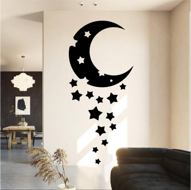Mandala Sun & Moon Sticker Vinyl Wall Art, Decal, Sticker, Transfer, Mural, , Decor, Rent Friendly, Interior, Exterior, Full 0916 - image 1