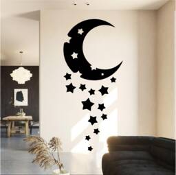 Mandala Sun & Moon Sticker Vinyl Wall Art, Decal, Sticker, Transfer, Mural, , Decor, Rent Friendly, Interior, Exterior, Full 0916 - thumbnail 1