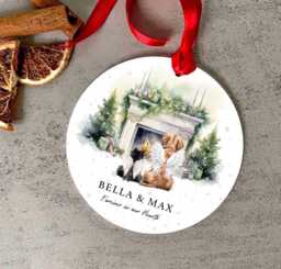 Pet Remembrance Christmas Bauble, Dog Memory Gift, Cat Memorial, Ornament, Portrait Personalised Xmas Decoration Acrylic Bauble - thumbnail 1