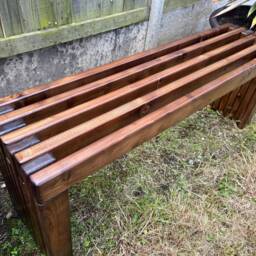 Rustic Designed Wood Bench/Garden Bed Ends Reception Room Hallway - thumbnail 3