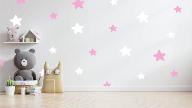 Star Wall Decals Removable Nursery Stickers, Two Colors - image 1