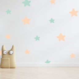 Star Wall Decals Removable Nursery Stickers, Two Colors - thumbnail 2