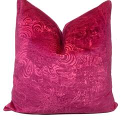 Liberty Rose May Velvet Fuchsia Fabric Nesfield Collection Cushion Cover Pillow Double Sided - thumbnail 2