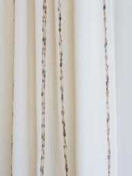 Inaaya Linen Striped Curtain, Semi Blackout Natural Custom Curtain Panel, Cotton For Livingroom, 1Pc