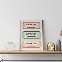Retro Sofa Club Ticket Print - Minimalist Framed Wall Art - thumbnail 3
