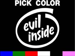 Evil Inside Car Truck Wall Vinyl Decal Pick A Size & Color For Car Truck Computer Ipad Or Whatever - thumbnail 1