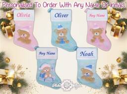Personalized Christmas Stocking Embroidered Luxury Xmas Sack