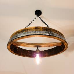 Whisky Barrel Pendant Lamp Rustic Charm Meets Modern Decor - Unique Ceiling Chandelier For Kitchen - thumbnail 1