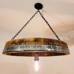 Whisky Barrel Pendant Lamp Rustic Charm Meets Modern Decor - Unique Ceiling Chandelier For Kitchen - thumbnail 3