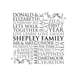 Personalised Family Word Art Cushion - thumbnail 3