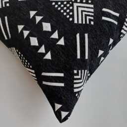 Moroccan Velvet Cushion Cover, Handmade Brocade Black Pillow Case, Decorative 20''x20''/50x50 cm - thumbnail 3