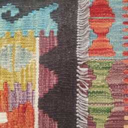 Multicolour Wool Runner, Handmade Artisan Afghan Turkish Persian Qashqai Moroccan Navajo Flatweave, Natural Kilim Rug 259x80 cm - thumbnail 3