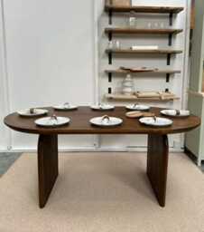 Handmade Chunky Pine & Bespoke Rustic Oval Dining Table With Slab Legs - thumbnail 4